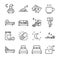 Sleep line icon set. Included the icons as insomnia, sleepless, bed, bedtime, sleepwalk, night, sleeping pill and more.