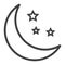 Sleep line icon, web and mobile, night sign