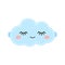 Sleep mask cute cloud with closed eyes.