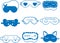 Sleep mask icon, Sleep icon, sleeping eye blue vector icon set.