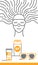 Sleep mask icon. Woman in a mask. Sunblock cream