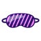 Sleep mask purple with pink strip on white background. Face mask for sleeping human isolated in flat style