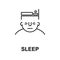 sleep on mind icon. Element of human mind icon for mobile concept and web apps. Thin line sleep on mind icon can be used for web a