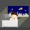 Sleep night work time salary man cartoon lifestyle illustration