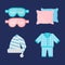 Sleep pajamas icon vector illustration bed sign symbol dream bedroom bedtime pyjamas pillow