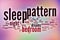 Sleep pattern word cloud with abstract background