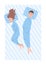 Sleep peoples on bed. Characters lying posture during night slumber. Top view asleep couple at bedroom. Female and male