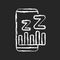 Sleep phase app chalk white icon on black background