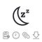 Sleep sign icon. Moon with zzz button.