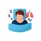 Sleep study flat icon