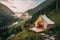 Sleep Tourism, Sleep Spa hotel glamping in the mountains. Rest and sleep in a quiet and peaceful secluded glamping campsite in the