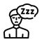 sleepiness diabetes symptom line icon vector illustration
