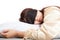 Sleeping Asian girl with eye mask