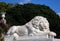 Sleeping and awakening lions on the southern terrace of the Vorontsov Palace