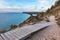 Sleeping Bear Dunes Overlook in Northern Michigan on Sunny Day