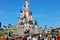 Sleeping Beauty Castle At Disneyland Paris With Crowd Of People