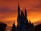 Sleeping Beauty\'s Castle at sunset