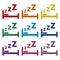 Sleeping in bed sticker set