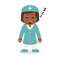 Sleeping Black Female Nurse Character