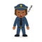 Sleeping Black Policewoman Character