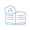 Sleeping book with cloud gradient style icon vector design