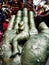 Sleeping child on palmtop a decorative art at Hindustan park durga puja