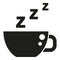 Sleeping coffee cup icon simple vector. Sleep insomnia