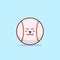 Sleeping Cute and kawaii baseball ball cartoon character illustration. relax with closed eyes expression of baseball ball cartoon