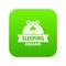 Sleeping dream icon green vector