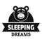 Sleeping dream logo, simple black style