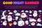 Sleeping and Dreams Good Night Concept Banner