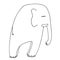 Sleeping elephant. Artistic vector drawing. Graphic isolated obj