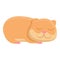 Sleeping hamster icon, cartoon style