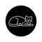 Sleeping happy cat color line icon. Pictogram for web page