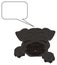 Sleeping head of black pug with blank callout