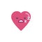 Sleeping heart face character emoji flat icon