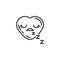 Sleeping heart face emoji line icon