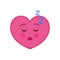 Sleeping heart shaped funny emoticon icon