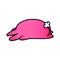 Sleeping jelly bunny. Tired bunny. Pink Bunny Stickers.