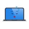 Sleeping laptop computer isolated emoticon