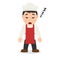 Sleeping Male Chef Cartoon Character