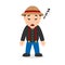 Sleeping Male Farmer Cartoon Character