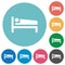 Sleeping man flat round icons