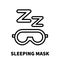 Sleeping mask icon or logo in modern line style.