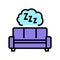 sleeping mens leisure color icon vector illustration