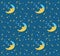 Sleeping moon & stars background