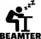 Sleeping official. German word with icon