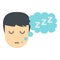 Sleeping person with thought bubble of z icon