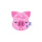 Sleeping Piggy Face Emoji flat icon