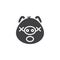 Sleeping piggy face emoticon vector icon